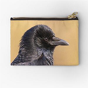 Carrion crow in profile Zipper Pouch