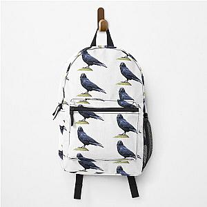 Carrion crow looking at you angrily backpack