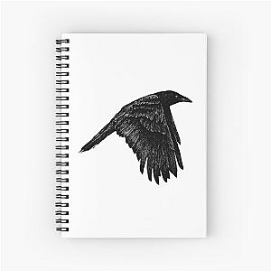 Carrion Crow in Flight Spiral Notebook