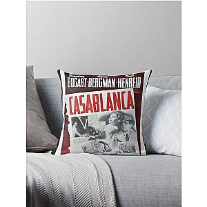 Vintage Casablanca Movie Poster Lithograph Wall Art Throw Pillow