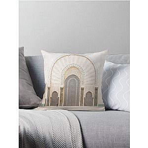 Perspective - Hassan II Mosque - Casablanca, Morocco Throw Pillow