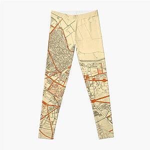 Vintage Map of Casablanca Morocco (1917) Leggings