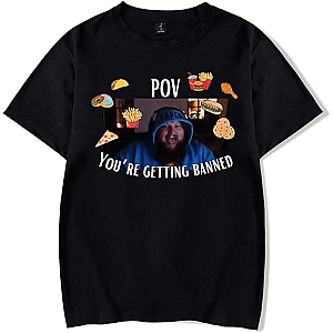 Caseoh Your're Getting Banned Foody T-Shirt