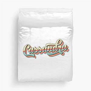 Cassandra 70s retro font surf design Duvet Cover