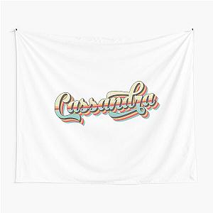 Cassandra 70s retro font surf style design Tapestry