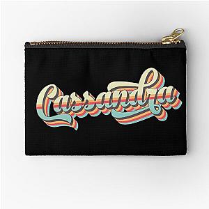 Cassandra name cool 70s retro font surf style design Zipper Pouch