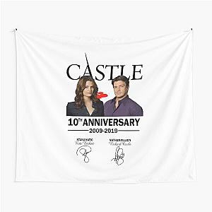 Castle 10Th Anniversary 2009 2019 Stana Katic Kate Beckett Nathan Fillion Ríchárd white Tapestry