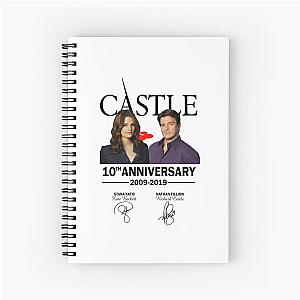 Castle 10Th Anniversary 2009 2019 Stana Katic Kate Beckett Nathan Fillion Ríchárd white Spiral Notebook