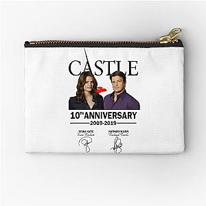 Castle 10Th Anniversary 2009 2019 Stana Katic Kate Beckett Nathan Fillion Ríchárd white Zipper Pouch