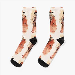 Castlevania - Alucard watercolor grunge Style Character Socks