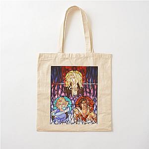 Castlevania Netflix Series, Trevor, Alucard, and Sypha, Stained Glass Cotton Tote Bag