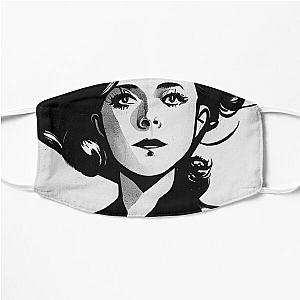 Catherine Deneuve portrait drawing Flat Mask