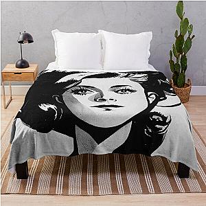 Catherine Deneuve portrait drawing Throw Blanket