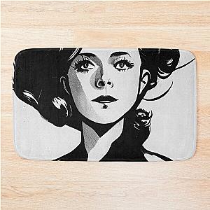 Catherine Deneuve portrait drawing Bath Mat