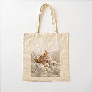 Cute kitten taking a catnap 24 Cotton Tote Bag