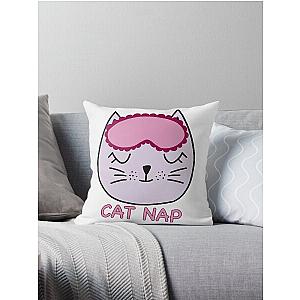 Cute Catnap Throw Pillow