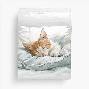 Cute kitten taking a catnap 27 Duvet Cover