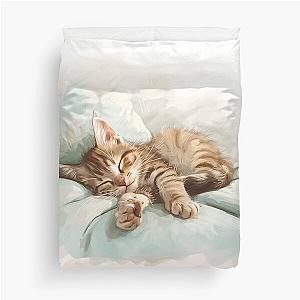 Cute kitten taking a catnap 30 Duvet Cover