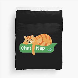 Funny Tabby Cat Sleep - Chat Text Box - Catnap  Duvet Cover