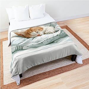 Cute kitten taking a catnap 27 Comforter