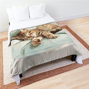 Cute kitten taking a catnap 30 Comforter