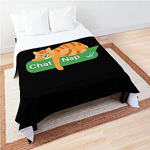 Funny Tabby Cat Sleep - Chat Text Box - Catnap  Comforter