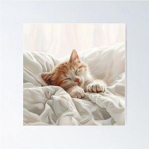 Cute kitten taking a catnap 24 Poster