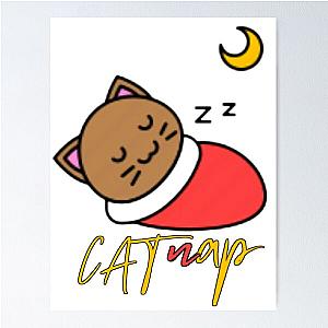 Catnap with red blanket  Poster