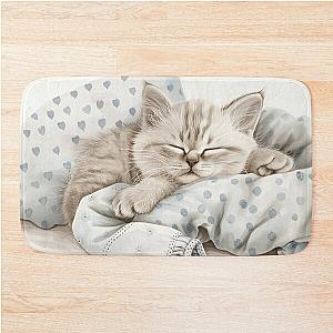 Cute kitten taking a catnap 26 Bath Mat