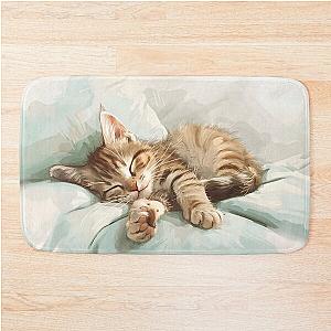 Cute kitten taking a catnap 30 Bath Mat