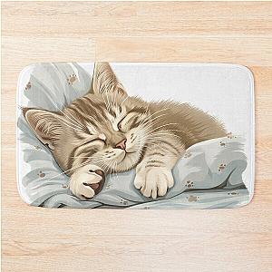 Cute kitten taking a catnap 28 Bath Mat