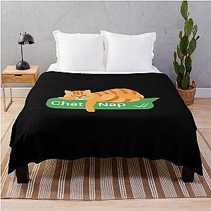 Funny Tabby Cat Sleep - Chat Text Box - Catnap  Throw Blanket