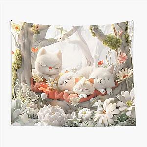 Cute kitten taking a catnap 40 Tapestry