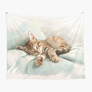 Cute kitten taking a catnap 30 Tapestry