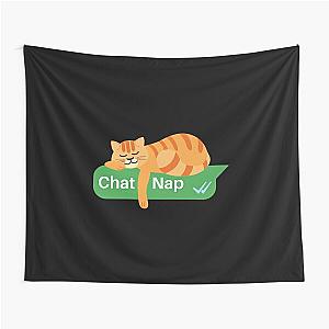 Funny Tabby Cat Sleep - Chat Text Box - Catnap  Tapestry