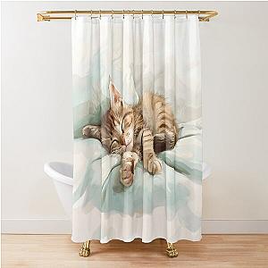 Cute kitten taking a catnap 30 Shower Curtain