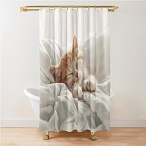 Cute kitten taking a catnap 24 Shower Curtain