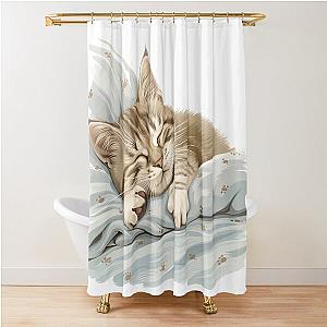 Cute kitten taking a catnap 28 Shower Curtain