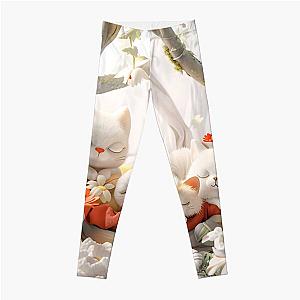 Cute kitten taking a catnap 40 Leggings