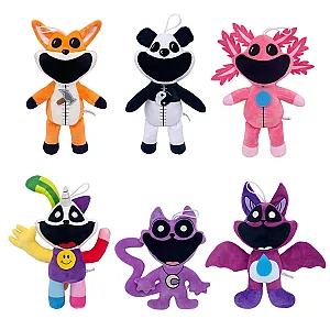 2024 New Smiling Critters Game Series Plush Toys Terror Monster Big Mouth Purple Cat Terrifying Purple Cat Stuffed Plush Gift