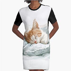 Cute kitten taking a catnap 27 Graphic T-Shirt Dress