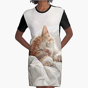 Cute kitten taking a catnap 24 Graphic T-Shirt Dress