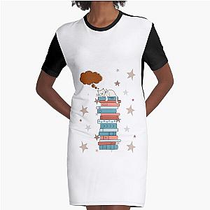 of Catnap: Adorable Cat Nap Design Graphic T-Shirt Dress