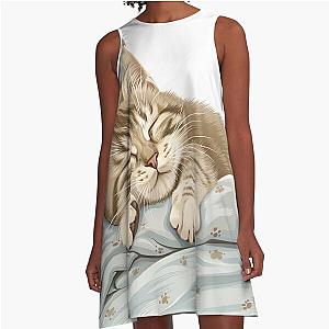 Cute kitten taking a catnap 28 A-Line Dress