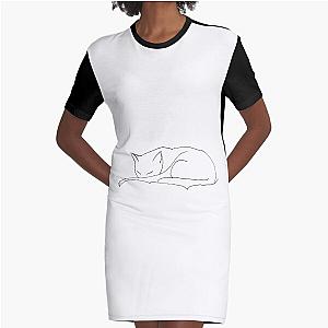 Cat catnap sketch Graphic T-Shirt Dress