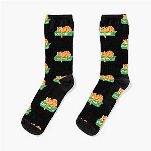 Funny Tabby Cat Sleep - Chat Text Box - Catnap  Socks