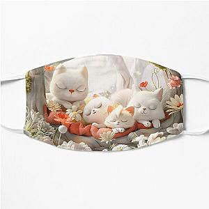 Cute kitten taking a catnap 40 Flat Mask