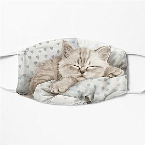 Cute kitten taking a catnap 26 Flat Mask