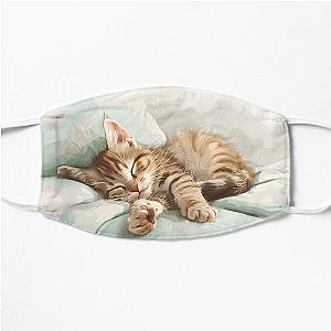 Cute kitten taking a catnap 30 Flat Mask