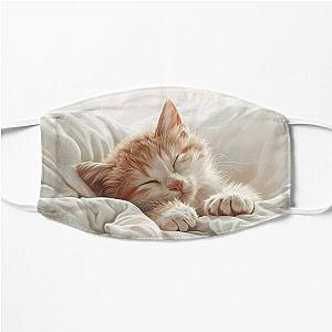 Cute kitten taking a catnap 24 Flat Mask